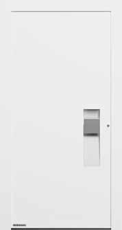 dveře pro pasivní dům, hodnota U D až cca 0,50 W/ (m² K)* Motiv 306 Zapuštěné madlo z ušlechtilé oceli, zapuštění madla standardně v barvě dveří,