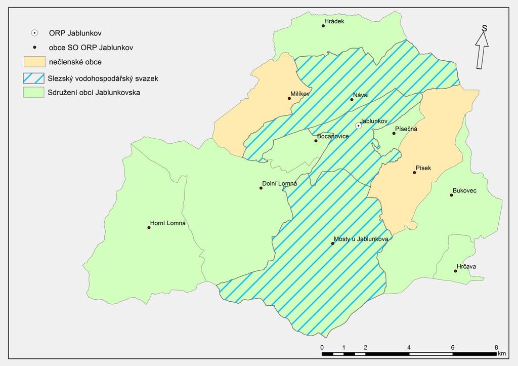 2 Souhrnná zpráva za všechny DSO v území Ve správním obvodu ORP Jablunkov působí dva dobrovolné svazky obcí (Sdružení obcí Jablunkovska a Slezský vodohospodářský svazek).