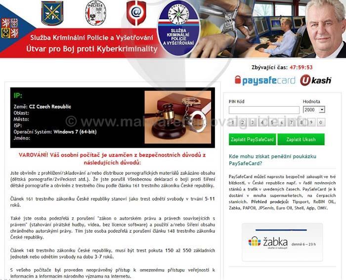 Bezpečnostní rizika Policejní virus Využití JavaScriptu