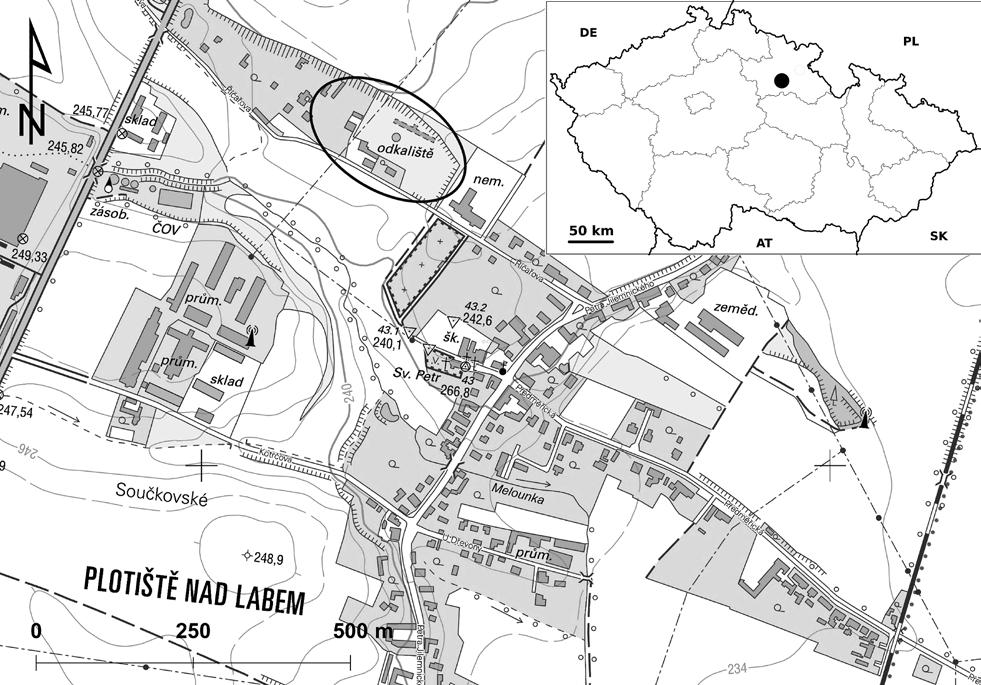 PRAEHISTORICA XXXIII/1 2 UNIVERZITA KARLOVA, 2016 Obr. 1 Plotiště nad Labem, okr. Hradec Králové. Lokalizace cihelny Souček & Srdínko. Fig. 1 Plotiště nad Labem, Hradec Králové district.