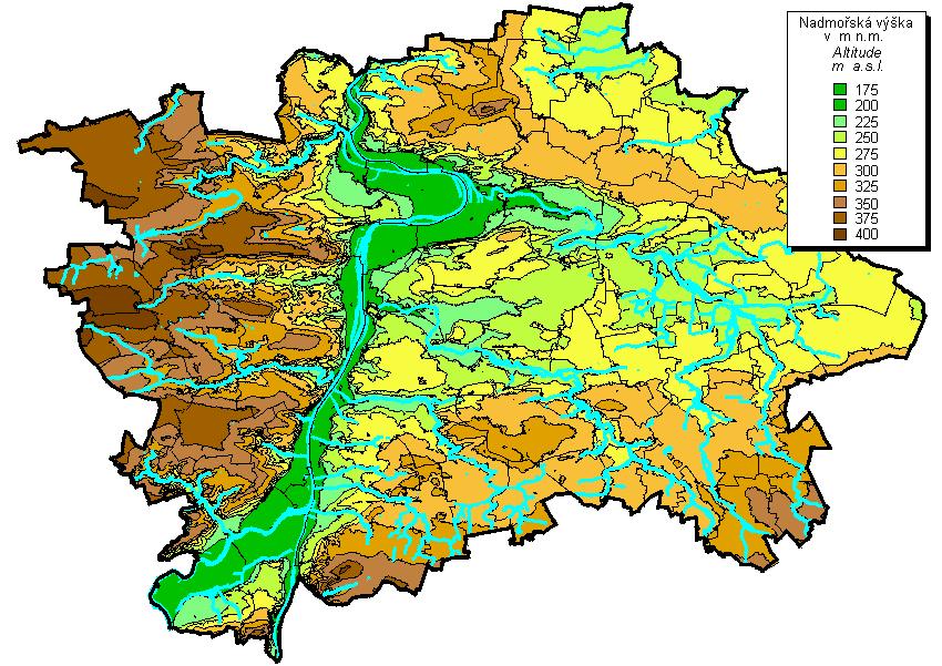 PŘÍLOHA 10 Výškový reliéf Prahy (Zdroj: