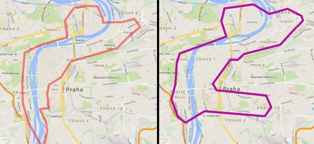 V tomto konkrétním případě je daný úkon ještě ztížen faktem, že Praha patří mezi relativně kopcovitá města (viz příloha č. 10).