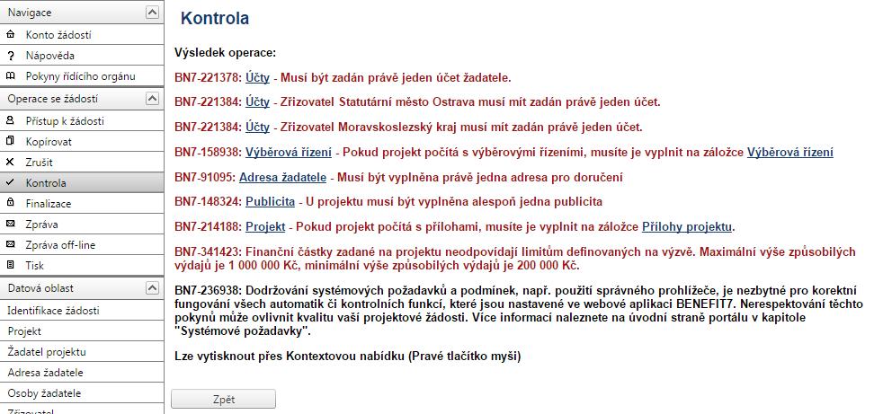 Specifika předložení je možné uvést do Popisu Příloha - v případě, že žadatel dokládá přílohy v elektronické podobě, v poli Příloha klikne na tlačítko Procházet, kde se zobrazí adresáře a soubory v