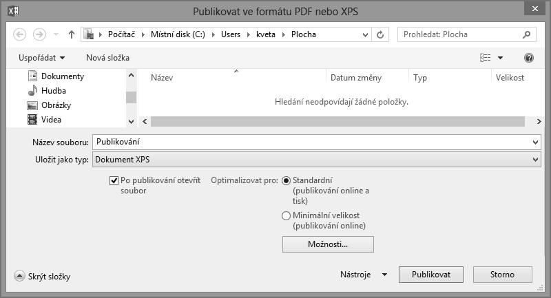 Obrázek 2.32 Dialog Uložit jako Dokument PDF Obrázek 2.