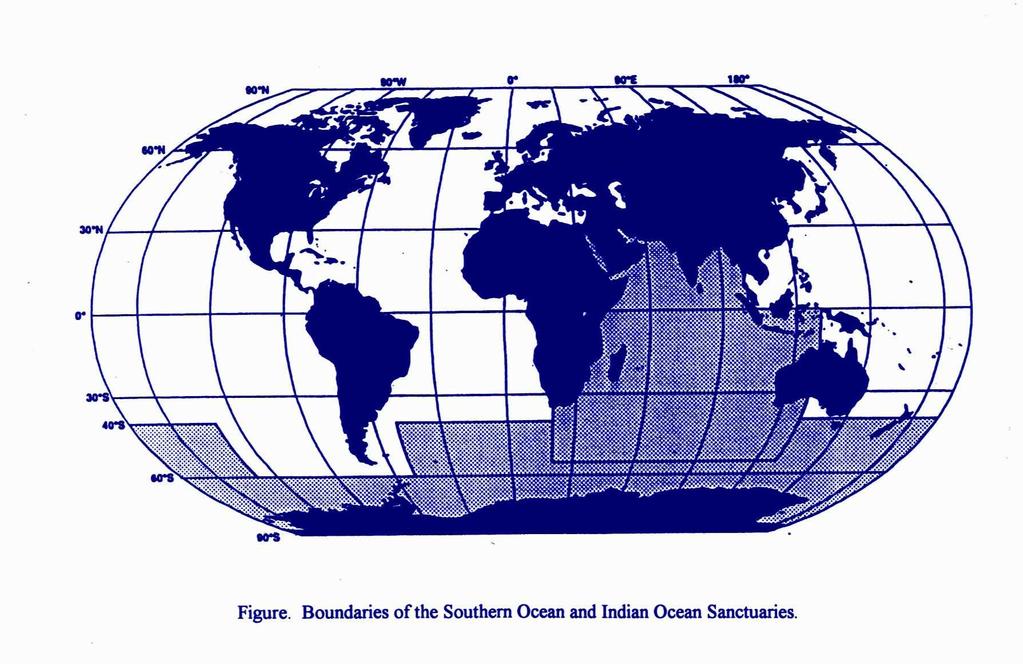 Příloha č. 9: Hranice velrybích útočišť v Indickém a Jižním ledovém oceánu: Zdroj: Oficiální internetové stránky IWC (www.iwcoffice.org) Příloha č.