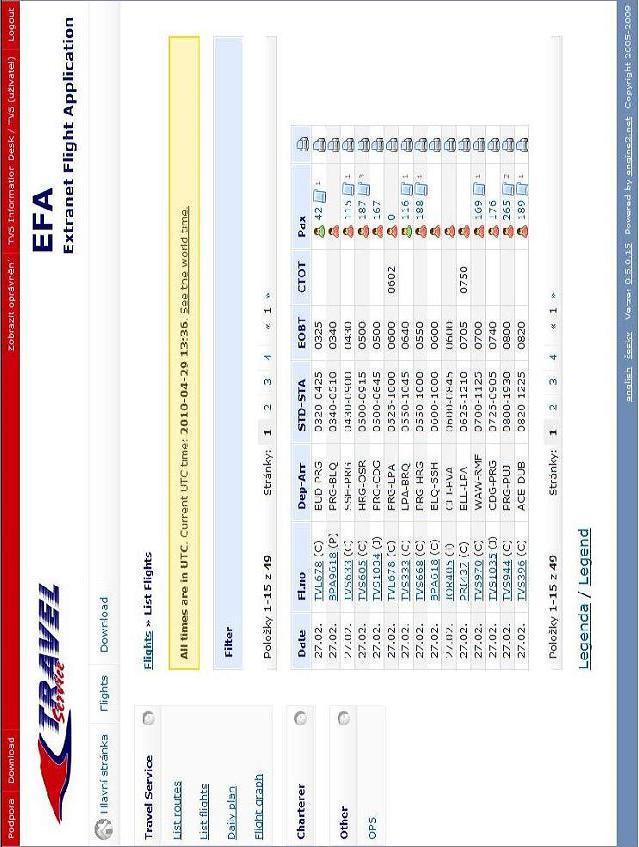 Příloha C Funkce FlightList po