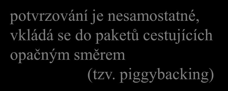 adaptivní opakování idea: TCP průběžně monitoruje přenosové zpoždění a podle něj mění délku časového intervalu, po který čeká na potvrzení ve skutečnosti: TCP monitoruje "dobu obrátky" nepozná