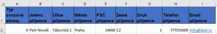 5 Import zákazníků Aplikace umožňuje importovat seznam Vašich příjemců. Jedná se pouze o adresy příjemců bez informací o produktu.