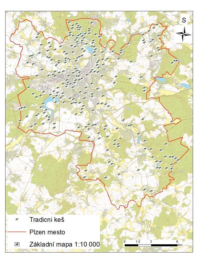 Obr. 13: Tradiční keše Zdroje podkladových dat: ZM