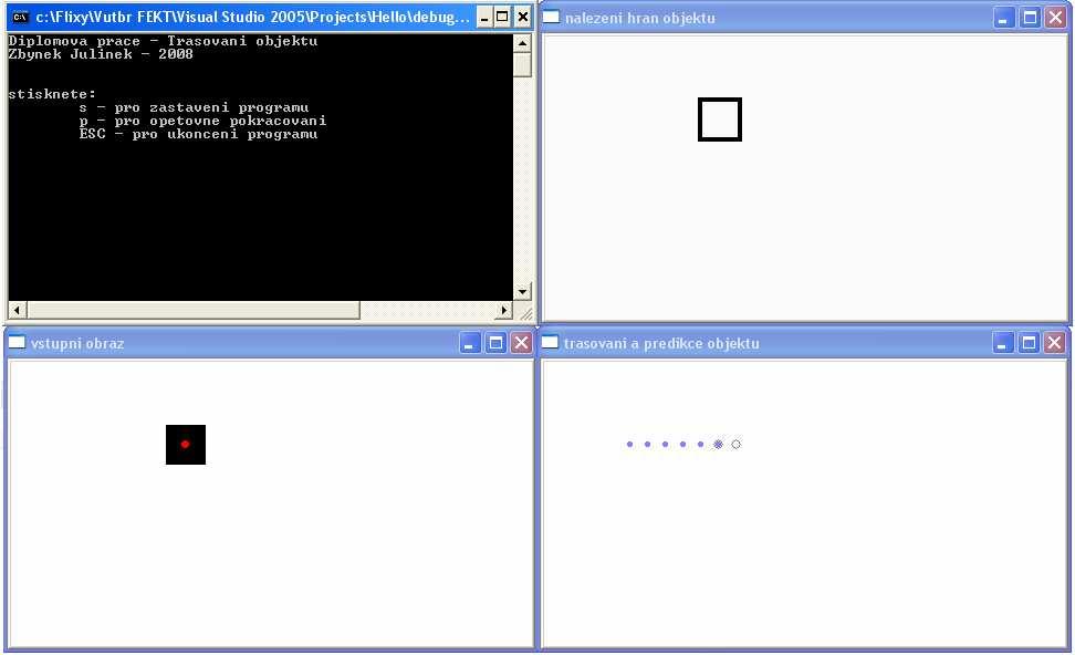 26 8. UŽIVATELSKÉ PROSTŘEDÍ Celý program je vytvořen jako konzolová aplikace v prostředí Microsoft Visual Studio 25. Na Obr. 4 je zachycen běh programu, tak jak jej vidí uživatel.