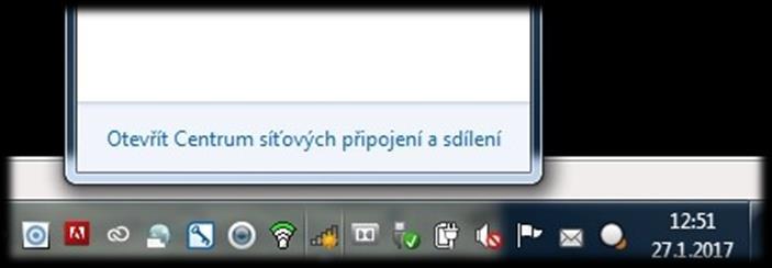 2. WINDOWS RUČNÍ NASTAVENÍ BEZDRÁTOVÉ SÍTĚ Pro Windows 7 Pokud máte zapnutou bezdrátovou síť, nachází se v pravém dolním rohu ikona pro připojení k WI-FI.