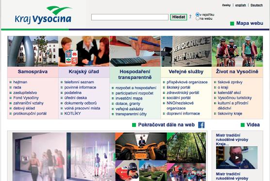 VZTAHY S VEŘEJNOSTÍ Internetové stránky Kraje Vysočina www.kr-vysocina.