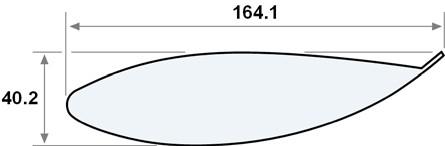 Obr. 1.5 Body pro řez křídlem č. 3, všechny rozměry jsou v milimetrech (viz obr. 1.5): 1 163.07-00.00 41 01.91-17.91 2 164.08-01.19 42 03.45-16.76 3 160.86-03.91 43 06.86-15.04 4 157.66-06.63 44 10.