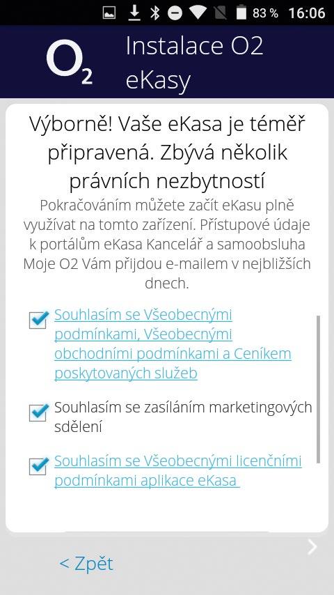 14. Pak už jen potvrdíme souhlas s všeobecnými podmínkami apod. a klikneme na Instalovat ekasu. 15.