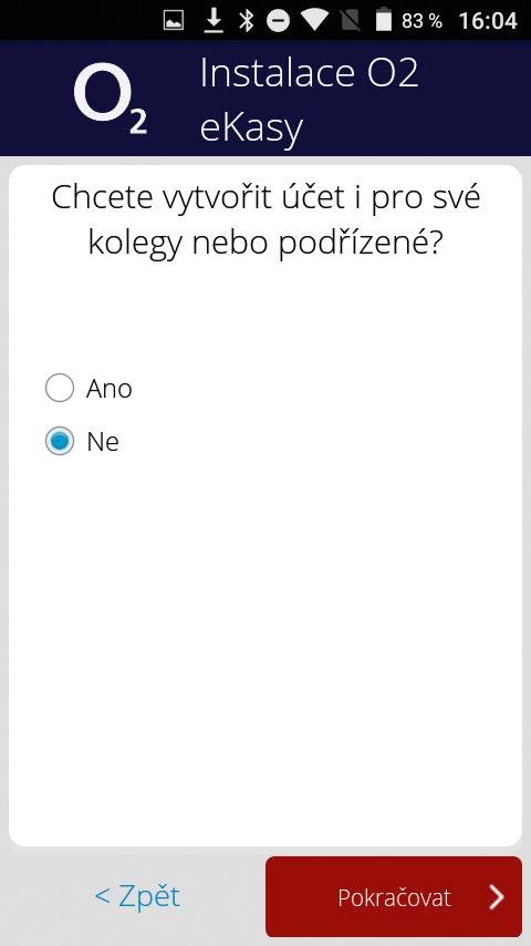 V dalším kroku si vytvoříme účet pro hlavního uživatele ekasy, včetně