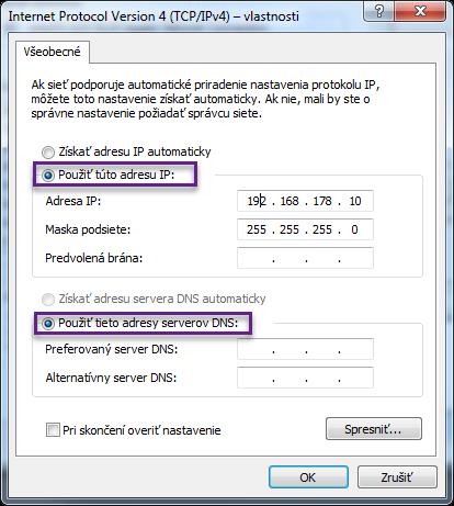 masku vyplníme (informácie o IP adrese: https://cs.wikipedia.org/wiki/ip_adresa ).