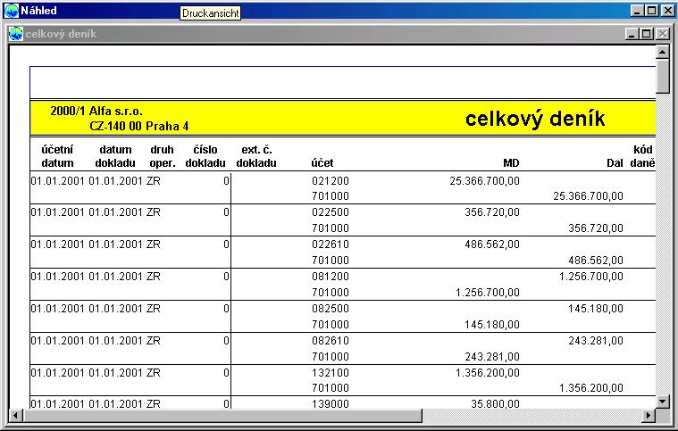 doplňková inf. s 2. řádkem...: 1-místné, alfanumerické pole s následujícími možnostmi k výběru: text účetní operace nákladové středisko / zakázka text účetní operace / číslo řádky.