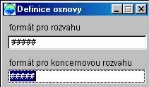 Definice K jednotlivým polím: formát pro rozvahu...: V tomto poli je zadán formát vaší pozdější všeobecné rozvahy (srovnejte prosím s oddílem Rozvaha definice).