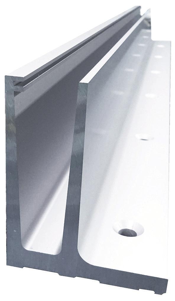 BALUSTRADO-F Zábradlí - profil s vyoseným horním kotvením Balustrade - top ofset fixing 5 30 11 6 R12 12 122 16,76 Vymezovací klín Spacing wedge 18 13 28 27 45 100 Podložka Gasket 100 100 Vrtání