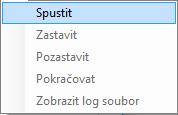 V levé části můžete každé agendě přiřadit libovolné množství služeb a každou službu také můžete přiřadit více agendám Volbu Spustit najdete v nabídce tlačítka Spravovat Službě vyberte