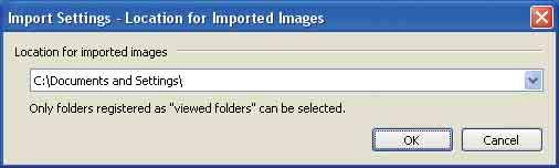 Zobrazí se obrazovka nastavení pro registraci složek Viewed folders (Zobrazené složky).