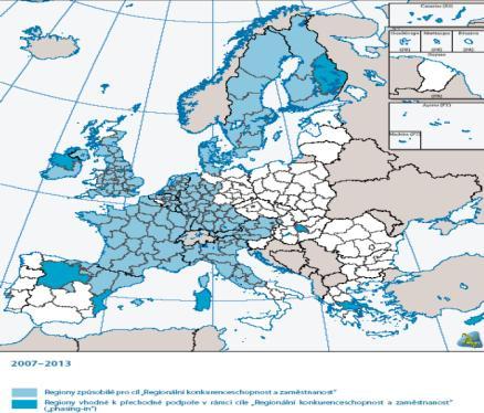 Cíl 2 Regionální konkurenceschopnost a zaměstnanost 2 Cíle RPEU 2007-13