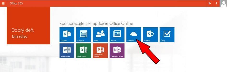 Online aplikácia OneDrive - OneDrive spustíme cez