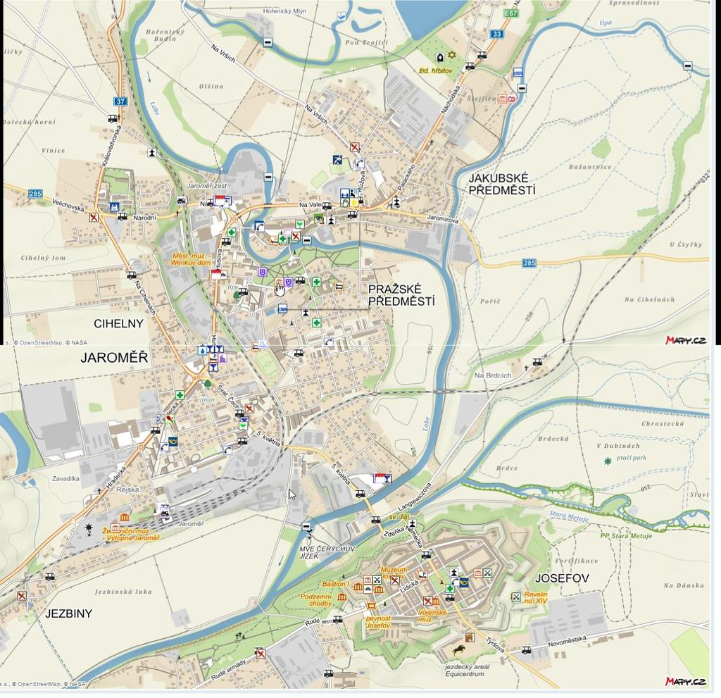 Obrázek 1: mapa památek a