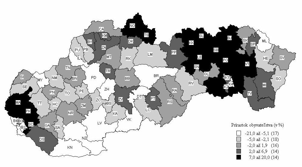 Vývoj počtu a štruktúry obyvateľstva v okresoch do roku 2025 13 Vývoj počtu a štruktúry obyvateľstva v okresoch SR do roku 2025 R ozdielny demografický vývoj v jednotlivých regiónoch SR bude mať za