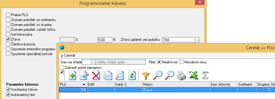 Obr. 26 Kláves Poznámka je určený predovšetkým pre tlač poznámok k objednávkam cez reštauračné (bonovacie) tlačiarne (napr.