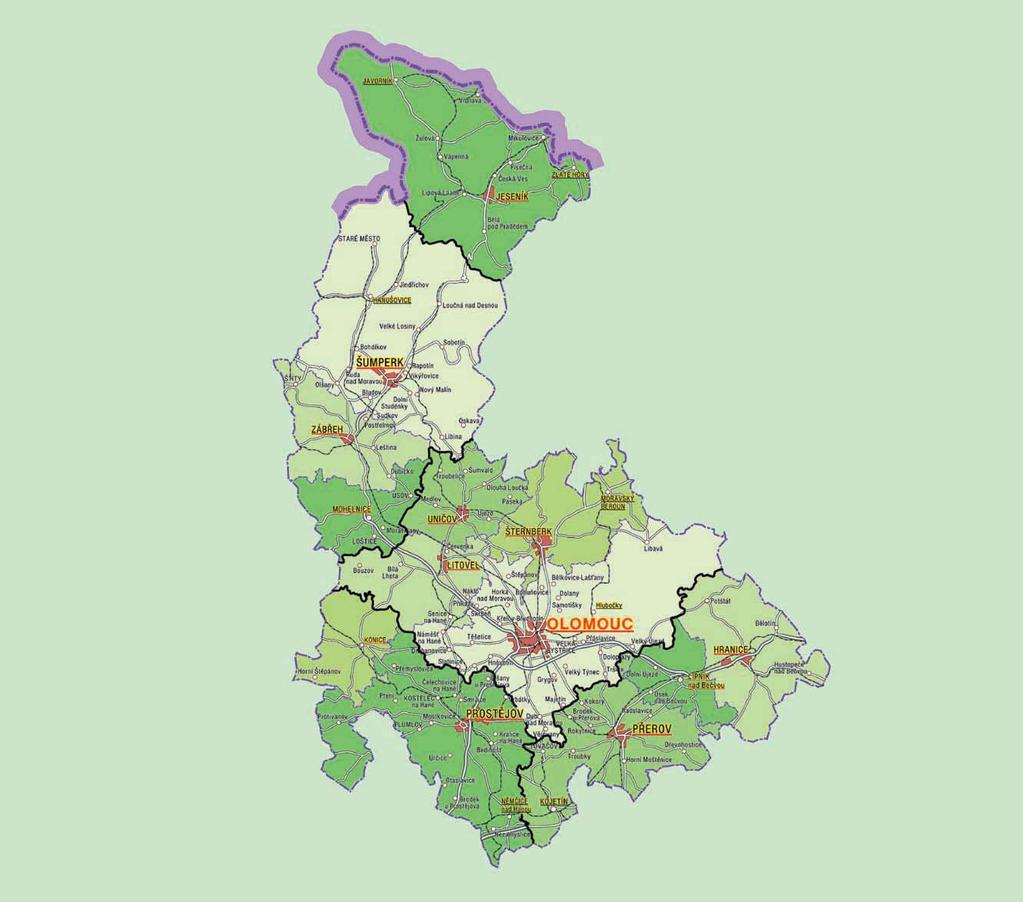 OLOMOUC REGION BASIC ECONOMIC & DEMOGRAPHIC DATA OLOMOUC REGION ABOUT REGION The Olomouc Region is stretches from central Moravia across the Jeseníky mountains north up to the frontier of Poland.