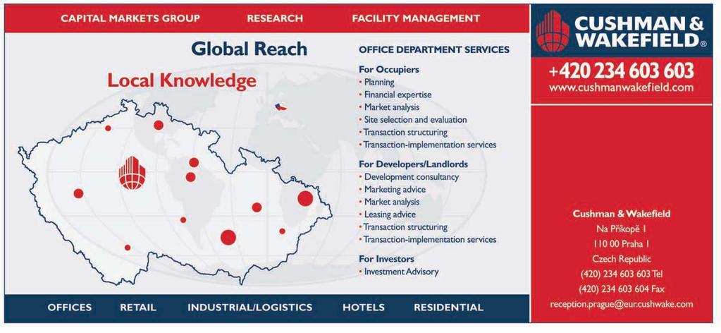 CONTENT TABLE OF CONTENTS By regions & districts Letter from the publisher...2 Czech Republic...3 CzechInvest...4 Office market in CR (analysis)...6 CzechInvest...7 Prague...8 Central Bohemia Region.