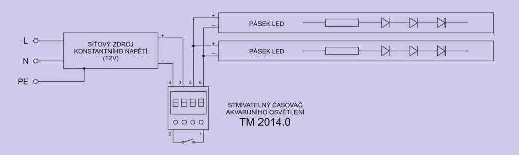 Schéma zapojení s časovači TM 2026 a