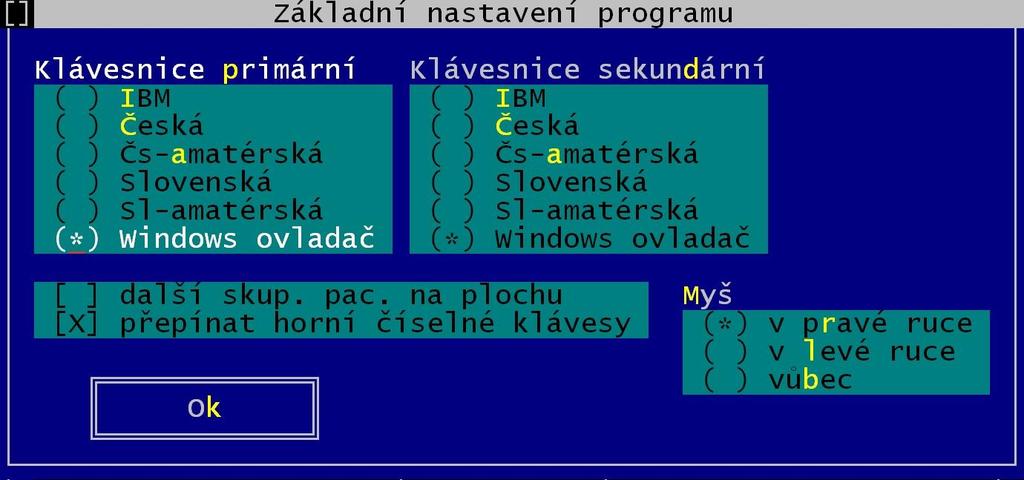 b) Nastavení velikosti okna Následující nabídkou je Nastavení okna. Zde si můžete změnit velikost okna programu Praktik.