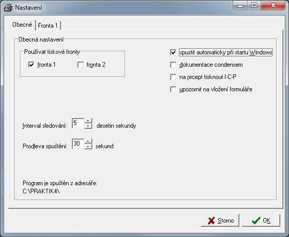 Spustit automaticky při startu Windows funguje dobře, pokud máte program spuštěn z lokálního disku. V síťové konfiguraci je to poněkud složitější (popis je na konci této kapitoly).