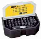 Phillips Ph1; Ph2; Ph3; Pozidriv Pz1; Pz2; Pz3; imbus 3; 4; 5; 6 mm; TORX T8; T10; T15; T20; T25; T27; T30; T40; TORX s otvorem TT10; TT15; TT20; TT25; TT27; TT30;