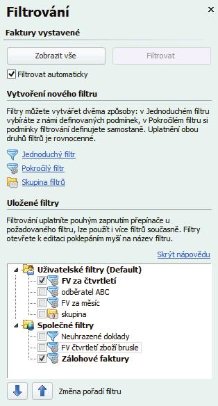 2015 CÍGLER SOFTWARE, a.s. pokročilý fi ltr - pokud budete chtít fi ltrovat podle pokročilého pracovního fi ltru, stiskněte na jeho kartě tlačítko Filtrovat.