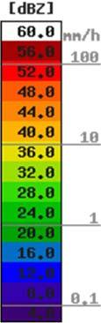 Meteoradarová data jsou generována automaticky, nelze proto zaručit kvalitu a dostupnost dat.