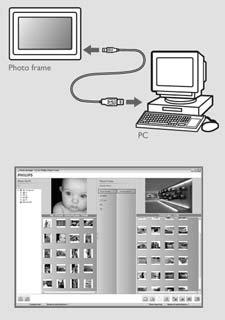 1.2.7 Kopírování fotografií z počítače V počítačích s operačním systémem Windows (2000 a XP): Chcete-li kopírovat fotografie z počítače do fotorámečku PhotoFrame, nainstalujte v počítači software