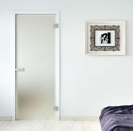 Sapglass» otočné dveře Sklo podklad» Satináto bílé Model zárubně» Normal Povrch» barva bílá na pór