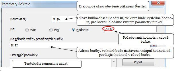 Po stisku tlačítka Řešit nabídne aplikace další dialogové okno: Chceme-li, aby získané hodnoty zůstaly na listu zobrazeny, klepněme na