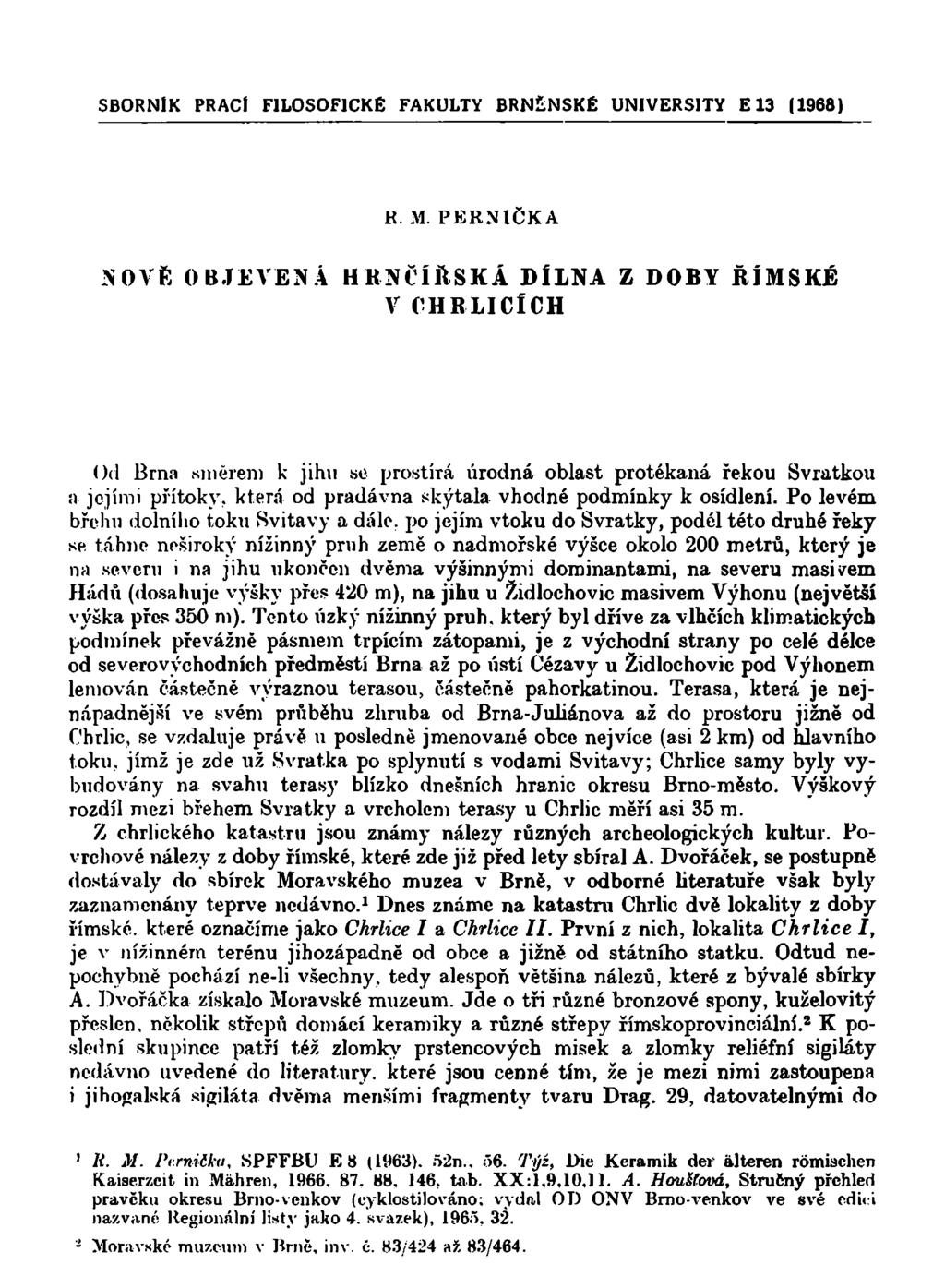 SBORNÍK PRACÍ FILOSOFICKÉ FAKULTY BRNÍ.NSKÉ UNIVERSITY E13 (1968) K. M.
