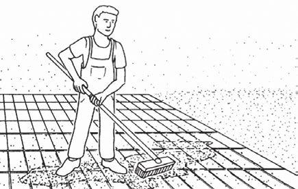 KLADECÍ VRSTVA Na takto zhutněnou urovnanou plochu naneseme kladecí vrstvu z kvalitního drceného kameniva zrnitosti 25 mm, případně 48 mm v tloušťce 35 cm a urovnáme latí.