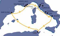 Středozemní vánek Barcelona La Goulette (Tunis) Neapol Civitavecchia (Řím) Livorno Villefranche (Francie) Barcelona Začátek plavby v Barceloně DEN PŘÍSTAV PŘIPLUTÍ ODPLUTÍ sobota Barcelona nalodění