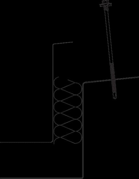 3.9. MW-R07 Spoj panelů s vnitřním žlabem 1. Střešní panel BALEXTHERM-MW-R se zaříznutým jádrem 2. Vnitřní profil žlabu 3.