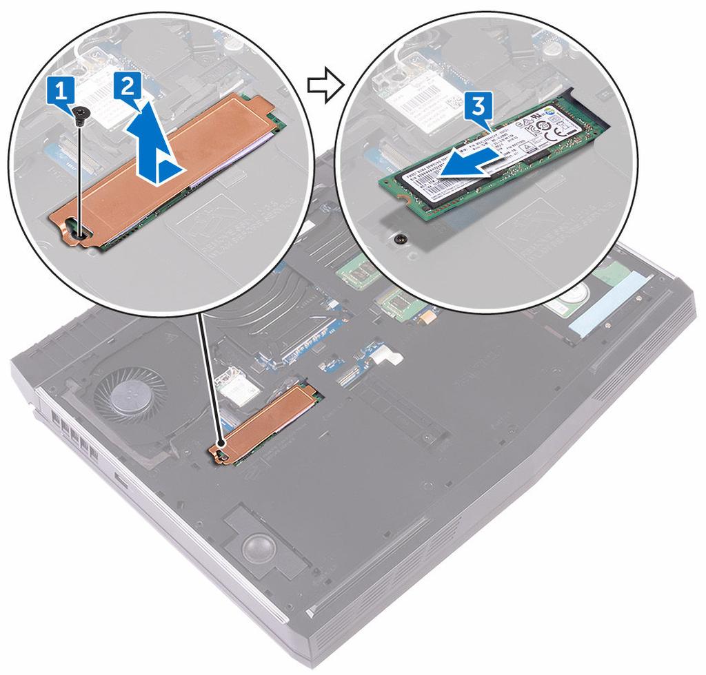 3 Vysuňte disk SSD