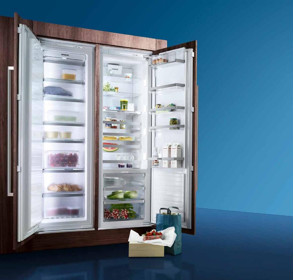 Přednosti, které Vás nenechají chladnými Inovativní chladicí přístroje od Siemens Minimální spotřeba energie: vestavné spotřebiče ve třídě spotřeby energie A++ a A+++ Chladicí přístroje jsou jedny ze