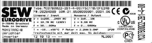 Konstrukce zařízení Typové označení / typový štítek 3 3.