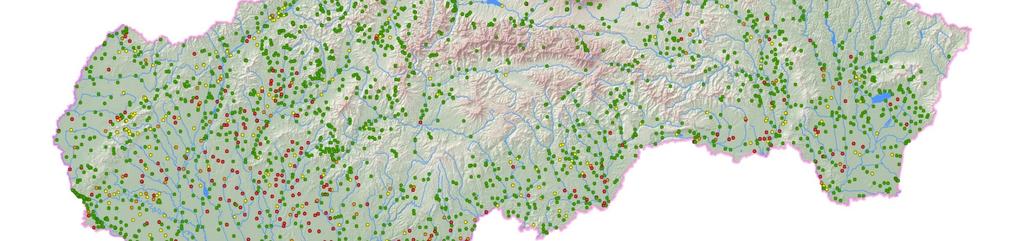 Priemerná koncentrácia dusičnanov Počet monitorovacích bodov v danej škále 268 86 240 2720 3314 3314 Výskumný ústav vodného hospodárstva Bratislava v podzemných vodách (mg/l) 2004-2014) >50 40-50