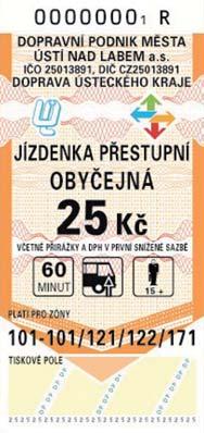 101 Obrázek číslo 6 Jízdenka z automatu pro ZTP a ZTP/P Označení integrované jízdenky Jízdenka pro držitele průkazu